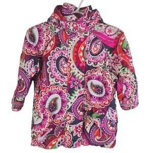 Hanna Anderson Beautiful Floral Pasley Multi Color GIRLS Winter Jacket Size 5